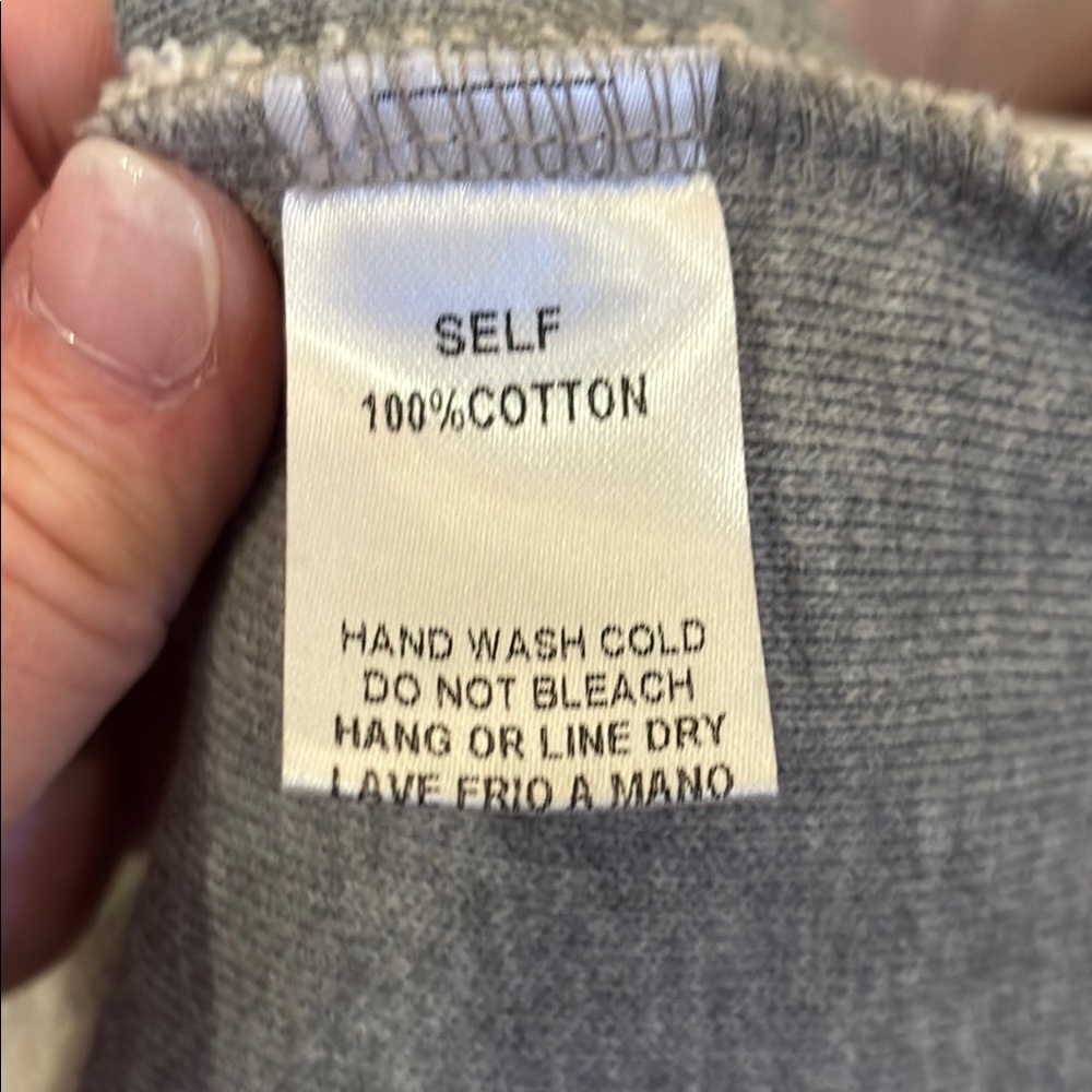 Easel Gray and Cream Boxy 3/4 Sleeve Sweater - Oversized - Picture 7 of 10